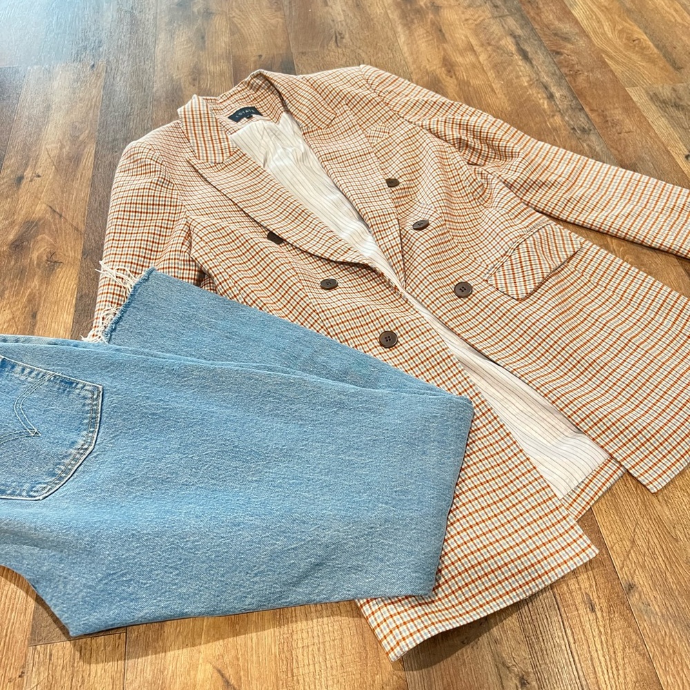 Orange + Blue patterned Blazer